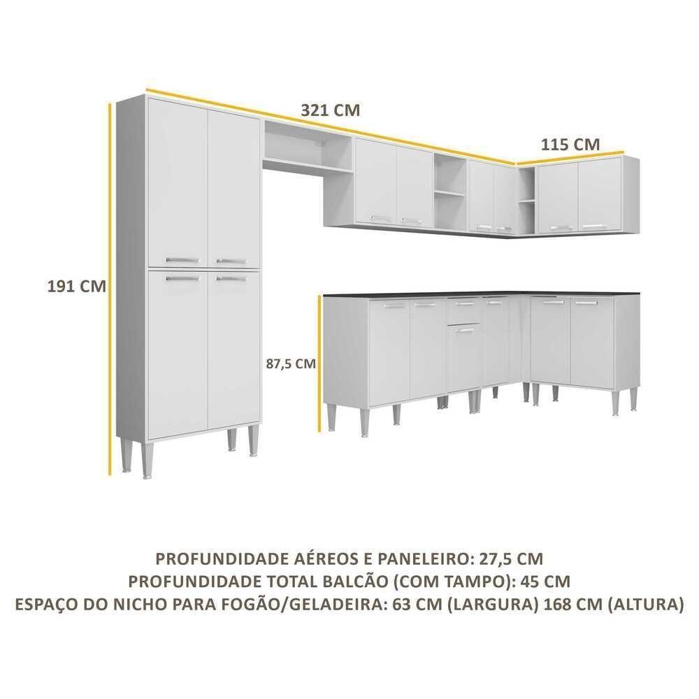 Cozinha Completa Armário e Balcão Xangai Soul Multimóveis - 4