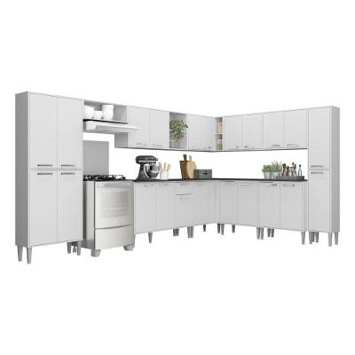 Armário de Cozinha Completa Xangai Pop 22 Portas 1 Gaveta MDP Branco