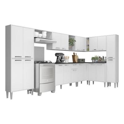 Armário de Cozinha Completa Xangai Rock 18 Portas 1 Gaveta MDP Branco
