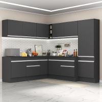 Armário De Cozinha Completa De Canto Preto/branco - 1