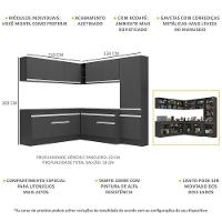 Armário De Cozinha Completa De Canto Preto/branco - 5