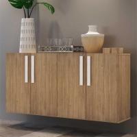 Aparador Buffet 4 Portas Suspenso Viena V3605 Rustic/Branco Rustic/Branco - 7