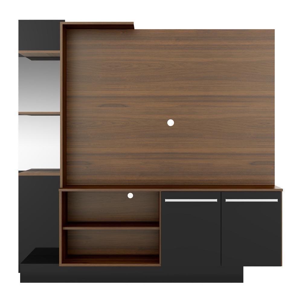 Estante Tv 55" Com Espelho Denver Multimóveis V3148 Madeirada/Preta Duna/Preto - 5