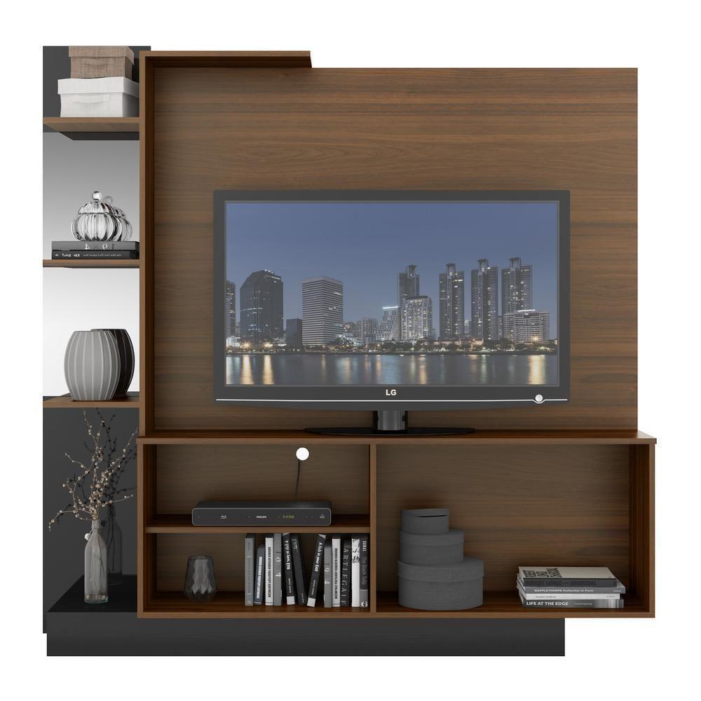 Estante Tv 55" Com Espelho Denver Multimóveis V3148 Madeirada/Preta Duna/Preto - 6