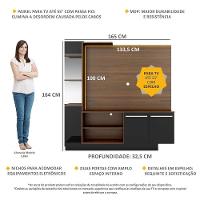 Estante Tv 55" Com Espelho Denver Multimóveis V3148 Madeirada/Preta Duna/Preto - 14