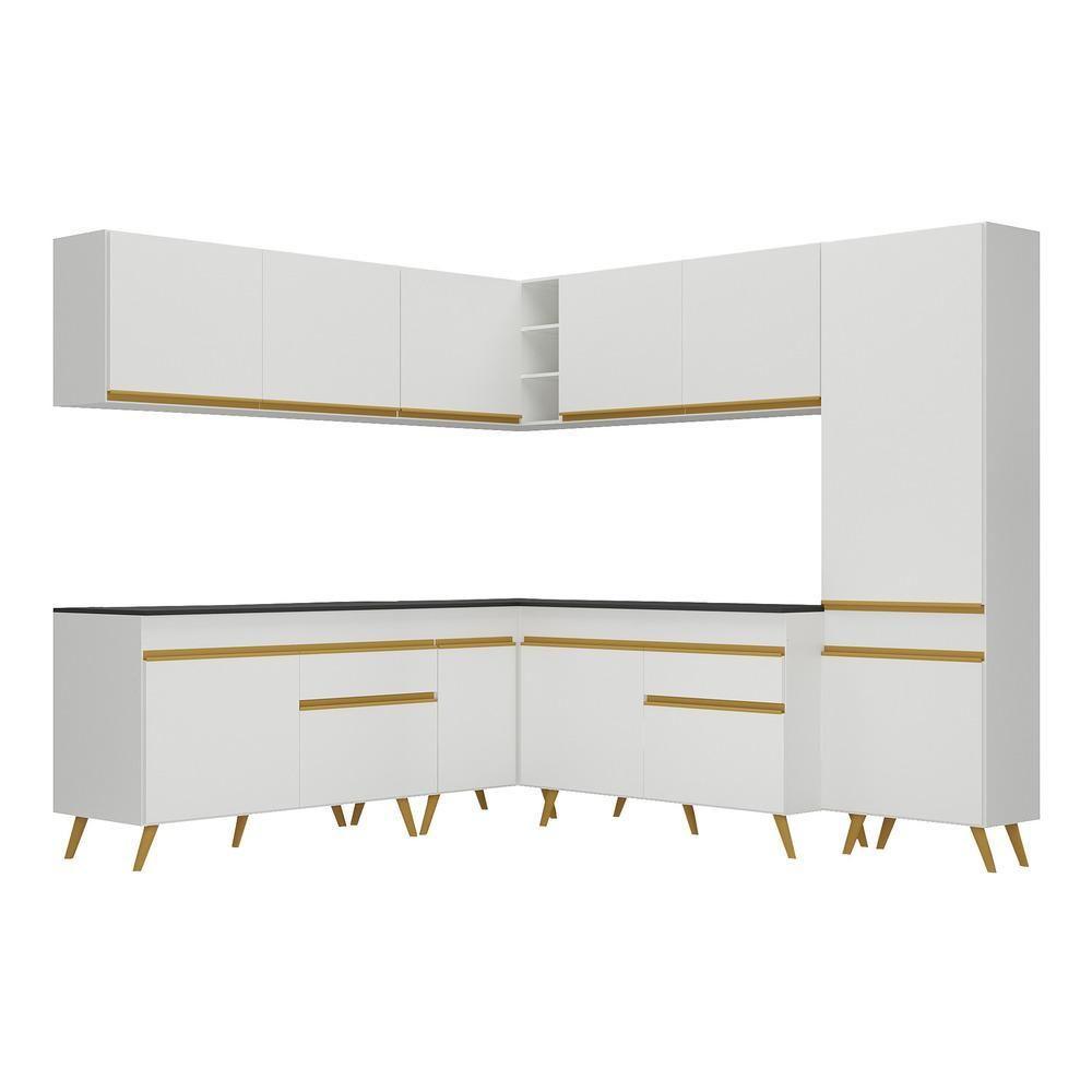 Cozinha Completa De Canto Veneza Gw Mp2067 Com Armário E Balcão Branca - 5