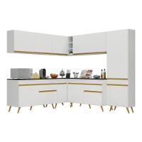 Cozinha Completa De Canto Veneza Gw Mp2067 Com Armário E Balcão Branca - 3