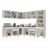 Cozinha Completa De Canto Veneza Gw Mp2067 Com Armário E Balcão Branca - 6