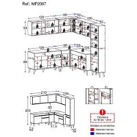 Cozinha Completa De Canto Veneza Gw Mp2067 Com Armário E Balcão Branca - 7