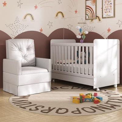 Berço Americano Mp4071 Mdp 3x1 com Poltrona de Amamentação Branco