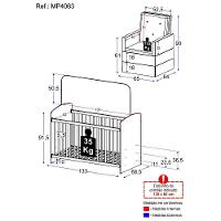 Berço Com Poltrona De Amamentação Ana Lívia Mp4063 Branco/Cinza Branco/Cinza - 5