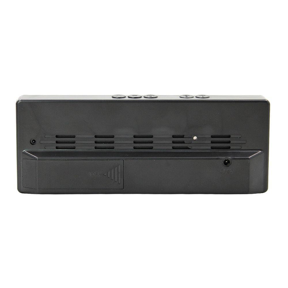 Relogio Despertador Digital Led Usb Pilha Portatil Alarme Cabeceira Preto - 3