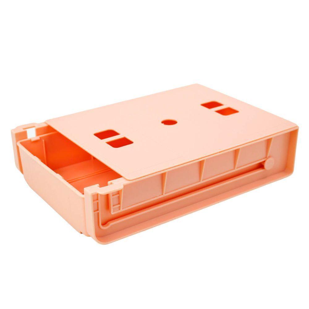 Gaveta Adesiva Organizadora Com Divisorias De Lapis Caneta Escritorio Mesa Rosa - 2