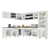 Cozinha Completa De Canto Veneza Gw Mp2065 Com Armário E Balcão Branca - 2