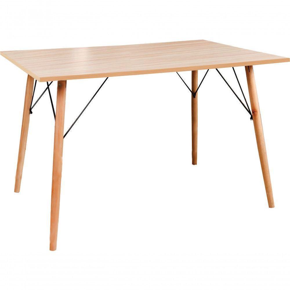 Mesa Eames Eiffel Retangular 80 X 120 Cm Amadeirado Truffel - 1