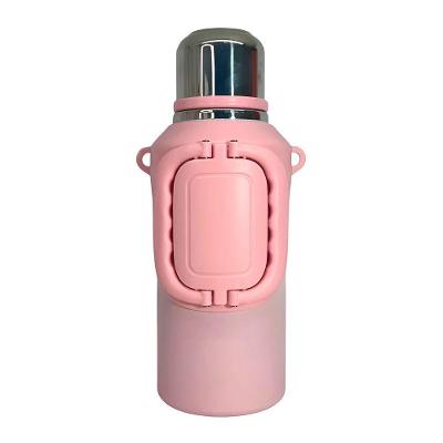Garrafa Térmica Inox Com Alça Academia Passeio Viagem Rosa