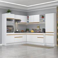Cozinha Completa De Canto Mp2082 Com Armário E Balcão Branca - 1