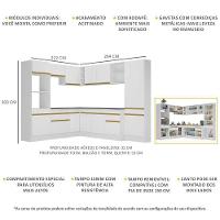 Cozinha Completa De Canto Mp2082 Com Armário E Balcão Branca - 6