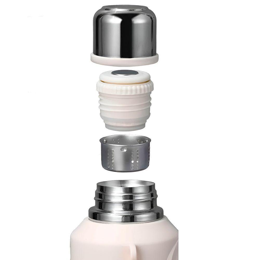 Garrafa Térmica Inox Com Alça Academia Passeio Viagem Branco - 3