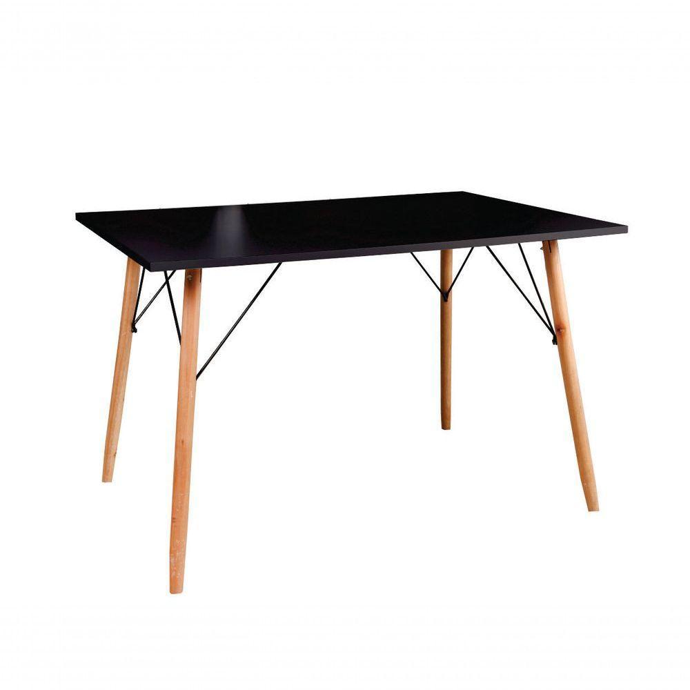Mesa Eames Eiffel Retangular 90 X 120 Cm Preta - 1