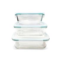 Conjunto 3 Pote Marmita Vidro Hermético Retangular - 2