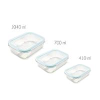 Conjunto 3 Pote Marmita Vidro Hermético Retangular - 5