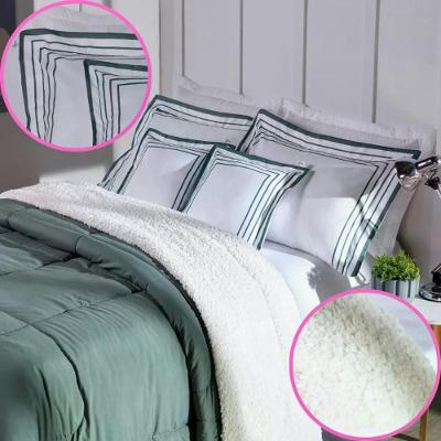 Coberdrom Cobre Leito Queen Soft 05 Peças Percal 400 Fios Verde Militar Verde Militar