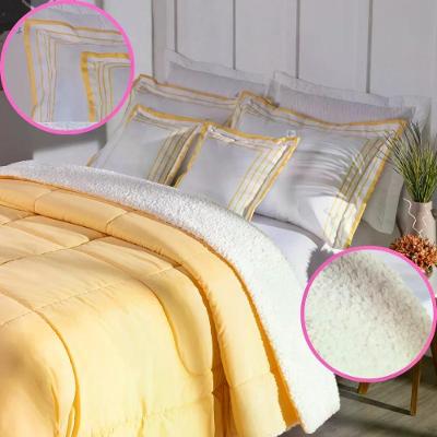 Coberdrom Cobre Leito Queen Soft 05 Peças Percal 400 Fios Amarelo Amarelo