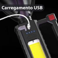 Farol Lanterna Holofote Led Recarregável Usb Suporte Tripé
