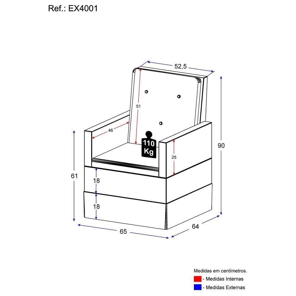Poltrona De Amamentação Com Balanço Multimóveis Ex4001 Branca Branco - 4