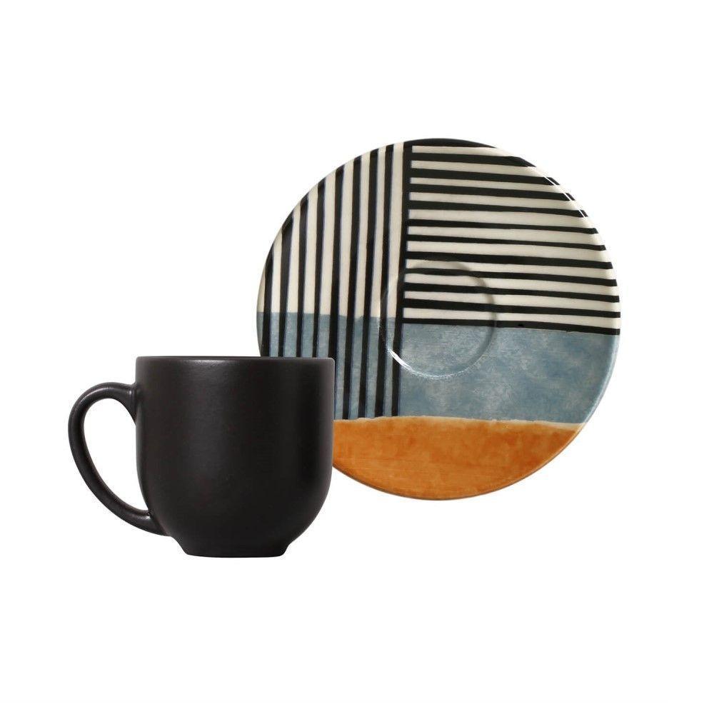 Conjunto De Xícara De Cafezinho Com Pires 06 Peças Coup Abstrata Porto Brasil - 3
