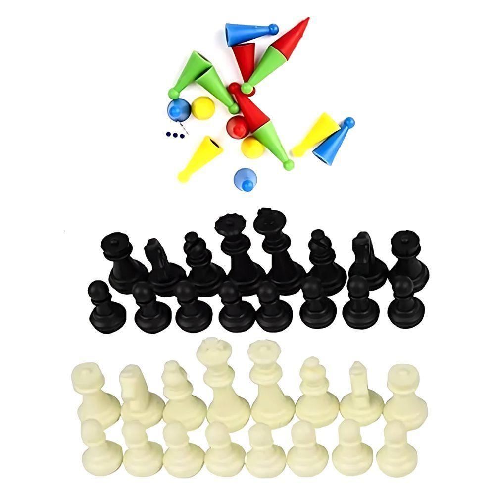 Jogos Tabuleiro 3 Em 1 Clássicos Xadrez Ludo Cobras Escadas - 1