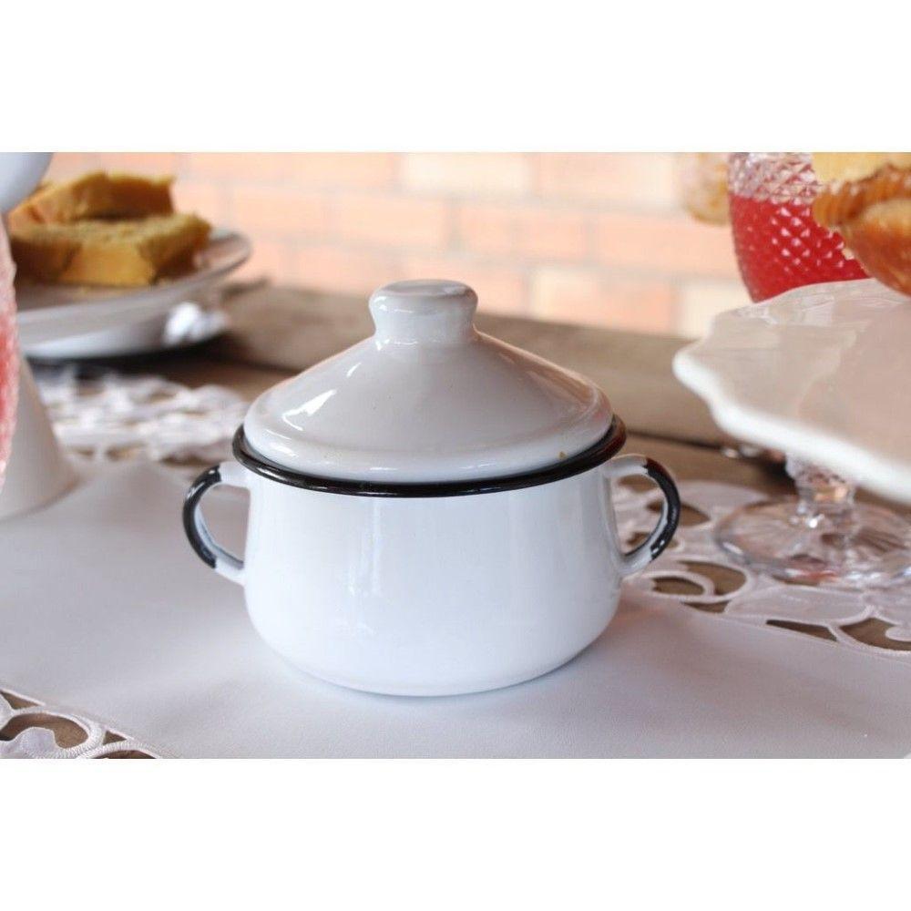 Caneca Média Esmaltada Branco 160 Ml Ewel - 3