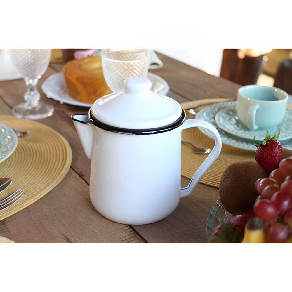 Caneca Média Esmaltada Branco 160 Ml Ewel - 4