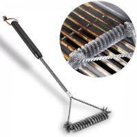 Escova Limpa Grelha Churrasqueira Cerdas De Aço Grill Espeto - 2