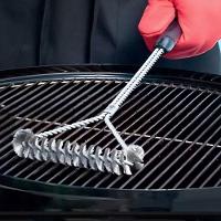Escova Limpa Grelha Churrasqueira Cerdas De Aço Grill Espeto - 3