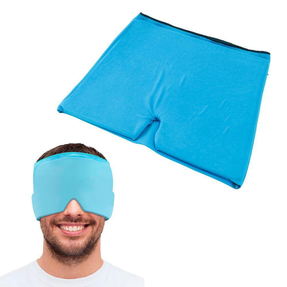 Touca Faixa Termica Elastica Dor De Cabeça Alivio Enxaqueca Quente E Frio Azul - 2