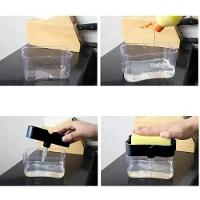 Dispenser Dosador De Detergente Sabão 2x1 Esponja Limpeza Cozinha Com Dosador Branco - 2