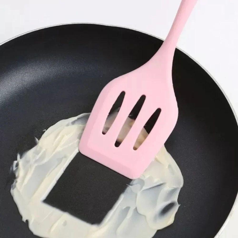Kit Utensílios De Silicone Para Cozinha 5 Peças Espátula Fue Pincel Rosa - 2