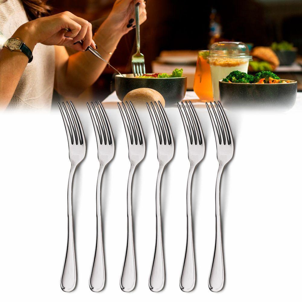 Kit 6 Garfos Aço Inox Talher Mesa Cozinha Buffet Restaurante - 2