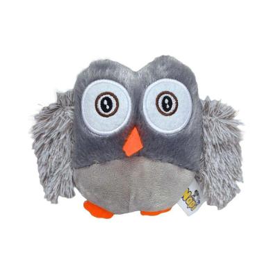 Mordedor Coruja Cinza De Pelúcia Para Pets