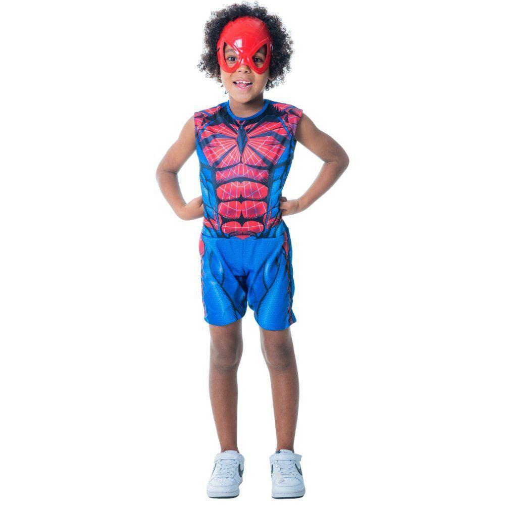 Kit Fantasia Infantil Homem Aranha Com Mascara - Gg - 1