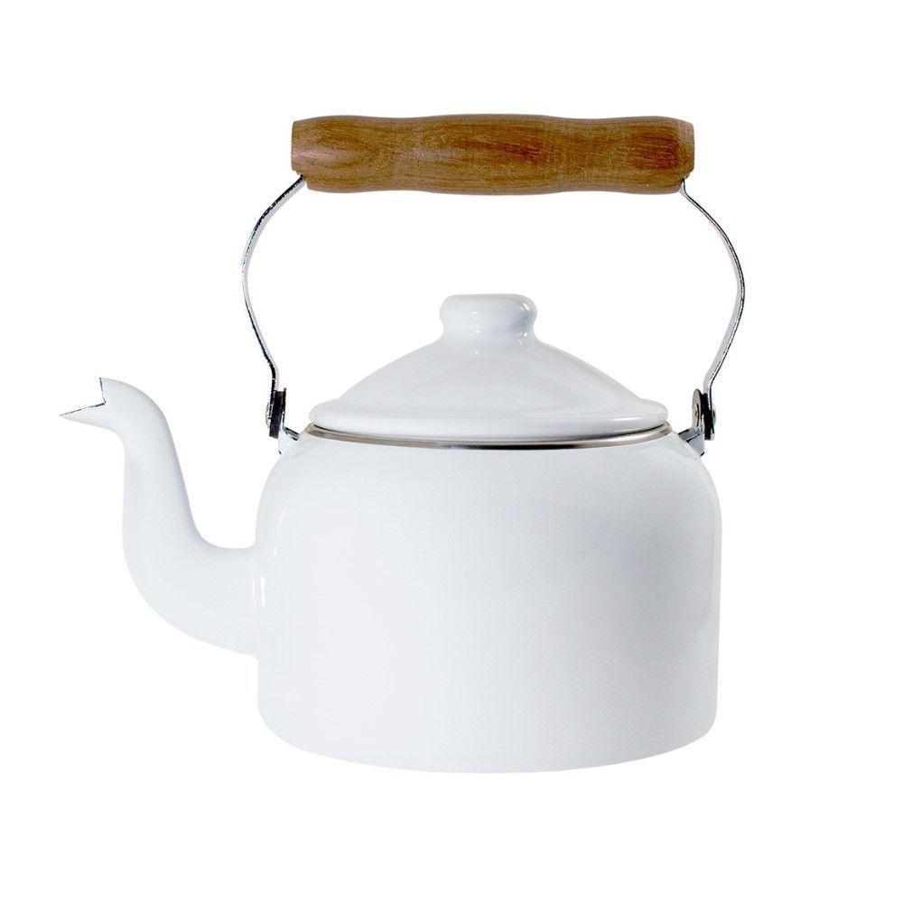 Chaleira Tradicional Esmaltada Branca 1,8 L Ewel - 1