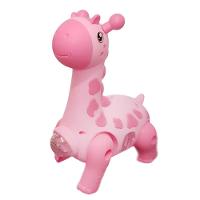 Girafa Brinquedo Infantil Dançante Robô Som Luz Crianças Bebe Rosa - 1