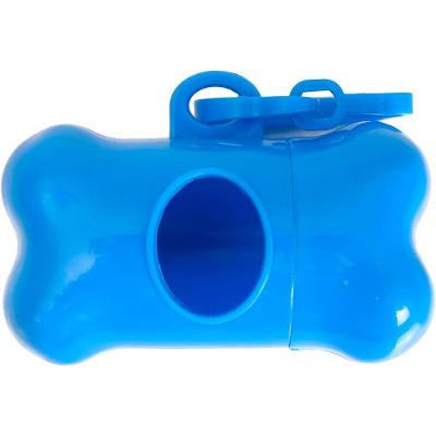 Coletor Higiênico Com Suporte E Saquinho Cachorro Gato Passeio Azul