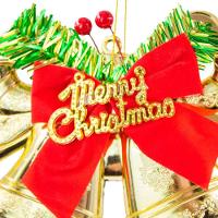 Enfeite Decoração Arvore De Natal Sinos Com Laço Pendurar Natalino - 5