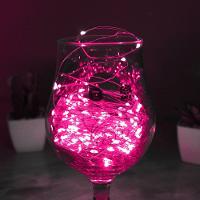 Pisca De Led Fio De Fada 20l 2 Metros A Bateria Natal Ano Novo Rosa - 1