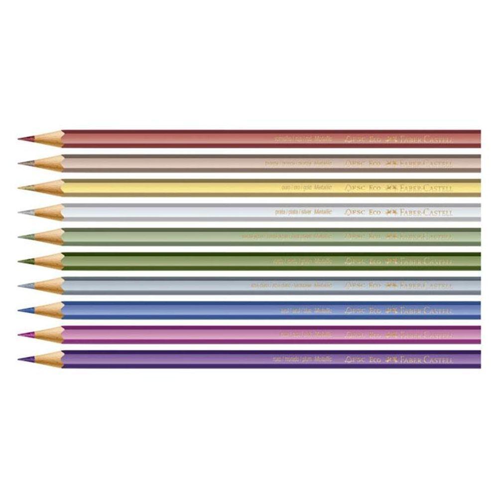 Lápis De Cor Ecolápis 120410g 10 Cores Metallic - Faber Castell - 2