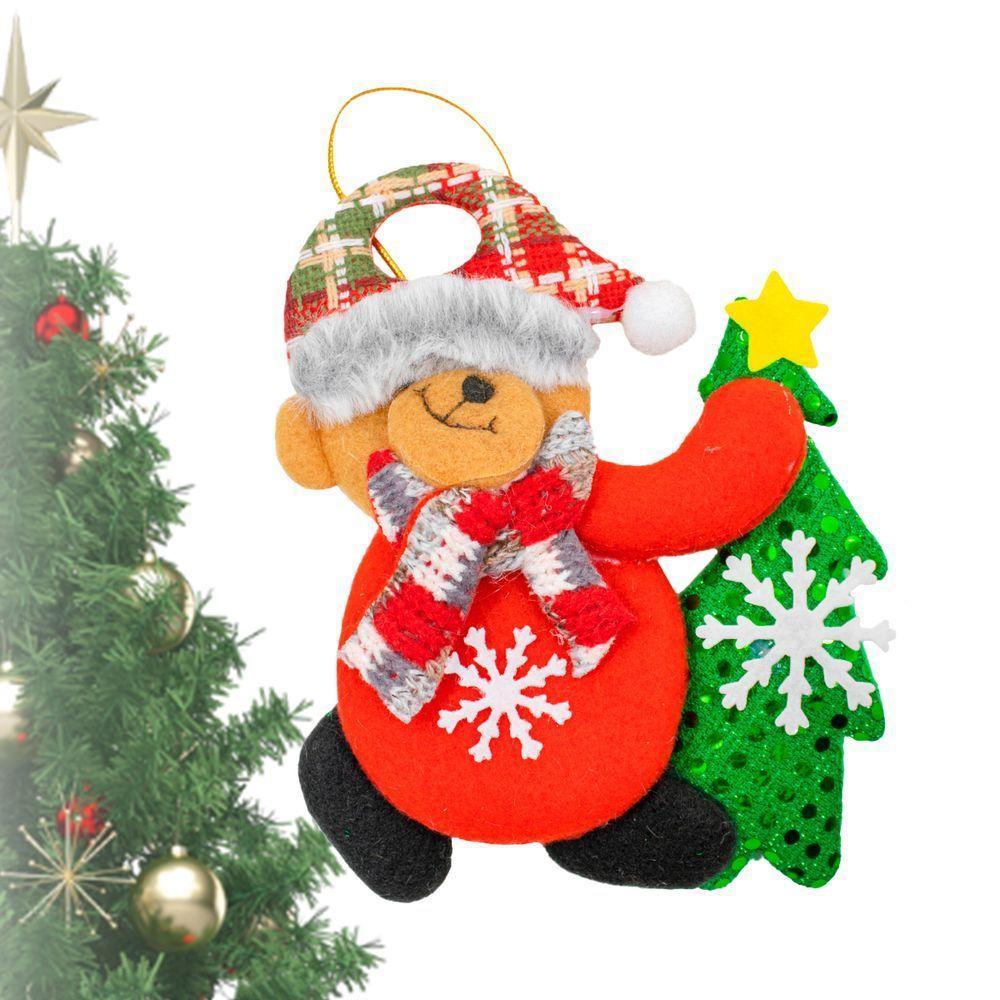 Enfeite Decoração Arvore De Natal Boneco Pendurar Natalino M Ursinho - 5