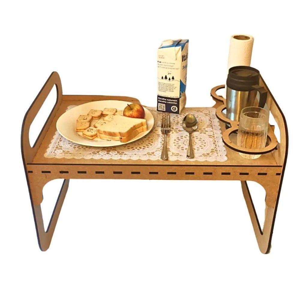 Bandeja Café Da Manhã Ou Colo Em Mdf - 4